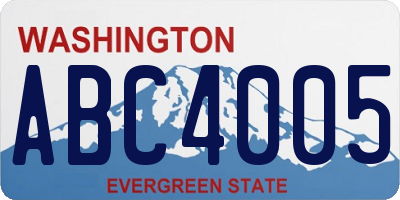 WA license plate ABC4005