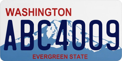 WA license plate ABC4009