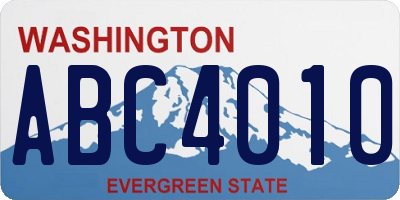 WA license plate ABC4010