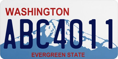 WA license plate ABC4011