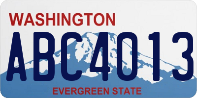 WA license plate ABC4013