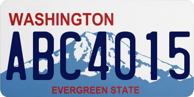 WA license plate ABC4015