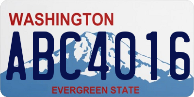 WA license plate ABC4016