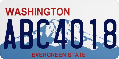 WA license plate ABC4018