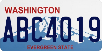 WA license plate ABC4019