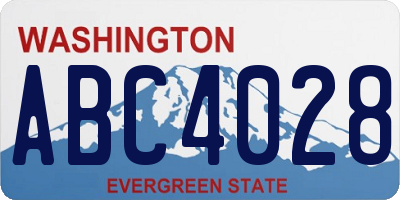WA license plate ABC4028