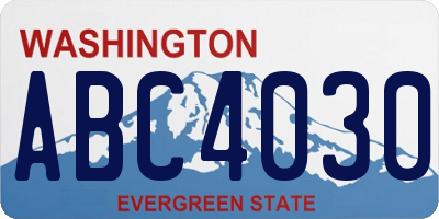WA license plate ABC4030