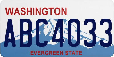 WA license plate ABC4033