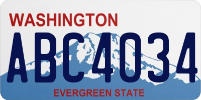 WA license plate ABC4034
