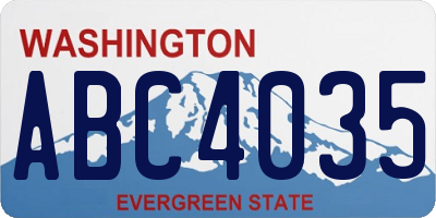 WA license plate ABC4035