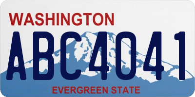 WA license plate ABC4041