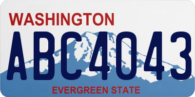 WA license plate ABC4043