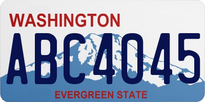 WA license plate ABC4045