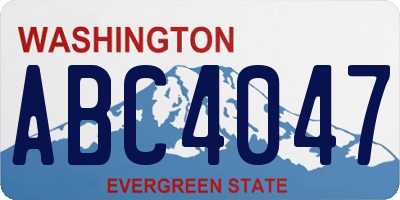 WA license plate ABC4047