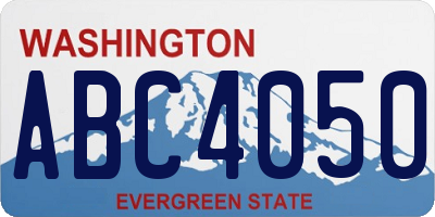 WA license plate ABC4050