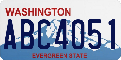 WA license plate ABC4051