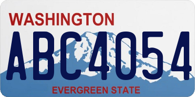 WA license plate ABC4054