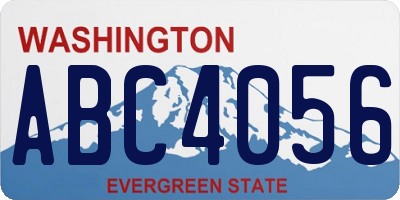 WA license plate ABC4056