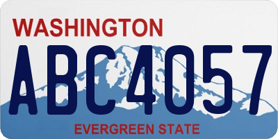 WA license plate ABC4057