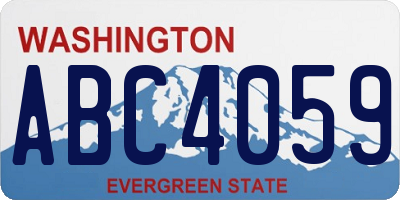 WA license plate ABC4059