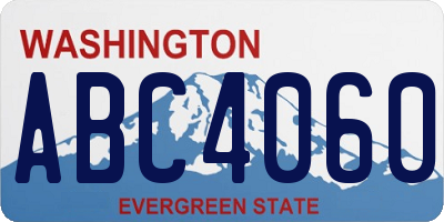 WA license plate ABC4060
