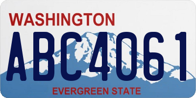WA license plate ABC4061