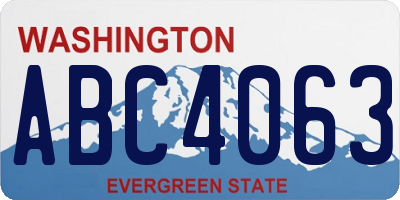WA license plate ABC4063