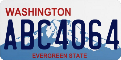 WA license plate ABC4064