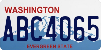 WA license plate ABC4065