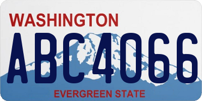 WA license plate ABC4066
