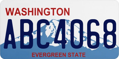 WA license plate ABC4068