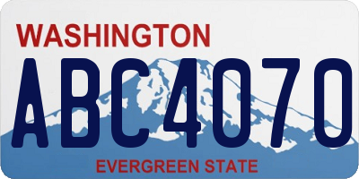 WA license plate ABC4070