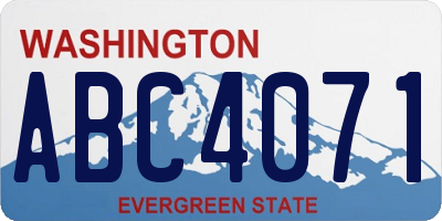 WA license plate ABC4071