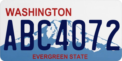WA license plate ABC4072