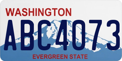 WA license plate ABC4073