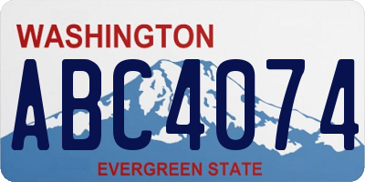 WA license plate ABC4074