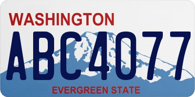 WA license plate ABC4077