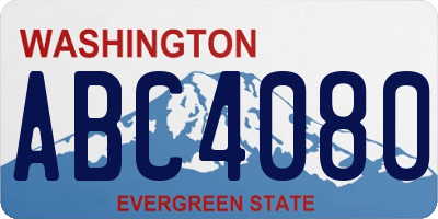 WA license plate ABC4080