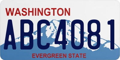 WA license plate ABC4081