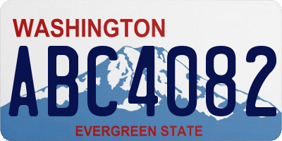 WA license plate ABC4082