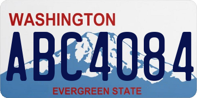 WA license plate ABC4084