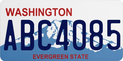WA license plate ABC4085