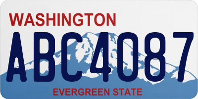 WA license plate ABC4087