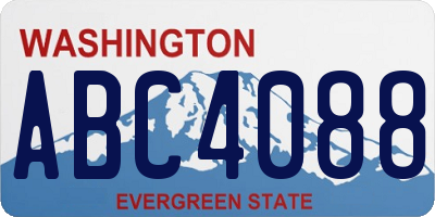WA license plate ABC4088