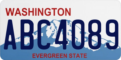 WA license plate ABC4089