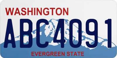 WA license plate ABC4091