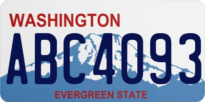 WA license plate ABC4093