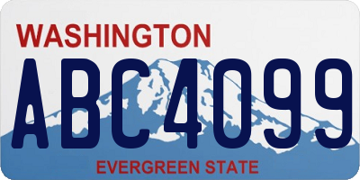 WA license plate ABC4099