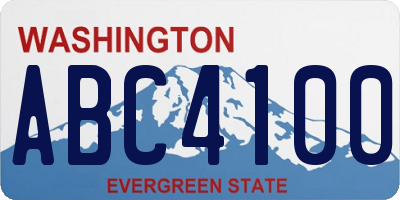 WA license plate ABC4100