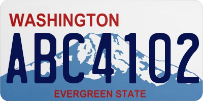 WA license plate ABC4102
